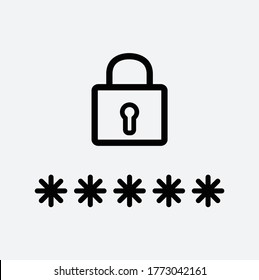 Password icon vector logo illustration flat style
