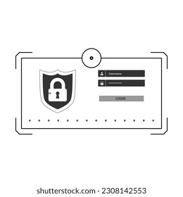 Password icon vector. protection illustration sign. security symbol or logo. Security system, login and password protection, login and password vector icon.