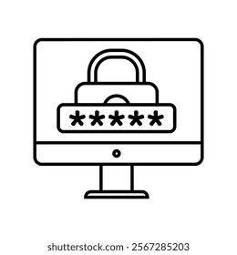 Password icon vector. protection illustration sign. security symbol or logo.