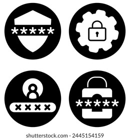 Conjunto de Vectores de iconos de Contraseña. colección de signo de ilustración de protección. símbolo de seguridad o logotipo.
