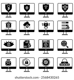 Password icon vector set. protection illustration sign collection. security symbol or logo.