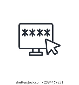 password icon. vector.Editable stroke.linear style sign for use web design,logo.Symbol illustration.