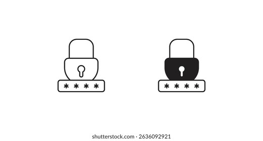 ícone de senha com fundo branco vetor stock ilustração