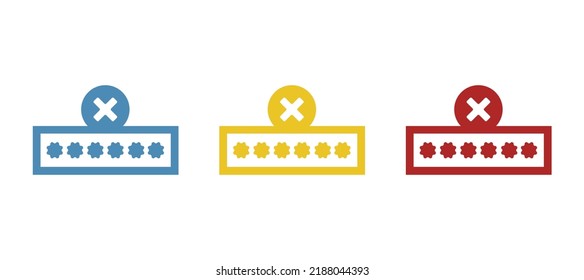 Password Icon, Wrong Password Concept, Vector Illustration