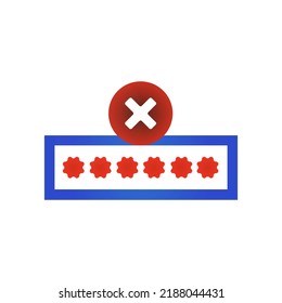 Password Icon, Wrong Password Concept, Vector Illustration