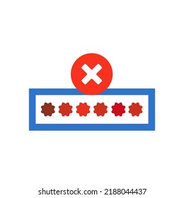 Password Icon, Wrong Password Concept, Vector Illustration