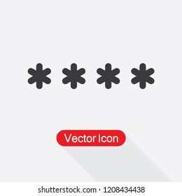 Password Icon,Asterisk Symbol Icon Vector Illustration Eps10