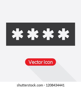 Password Icon,Asterisk Symbol Icon Vector Illustration Eps10