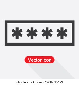 Password Icon,Asterisk Symbol Icon Vector Illustration Eps10