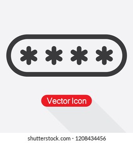 Password Icon,Asterisk Symbol Icon Vector Illustration Eps10