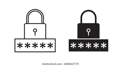 Password icons graphics set vectors