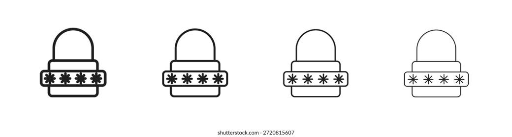 Los iconos de Contraseña delinean el diseño de Vector negro. Línea con trazo editable.