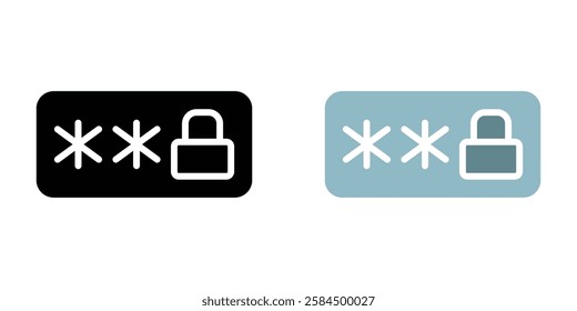 Password icons pack in black and colored version