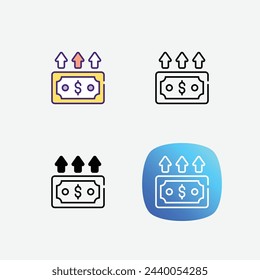 Password icons set in 4 different style vector illustration