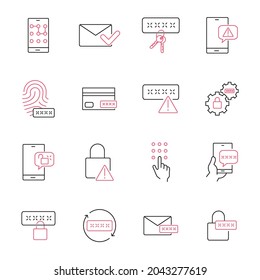Password icons set. Password pack symbol vector elements for infographic web