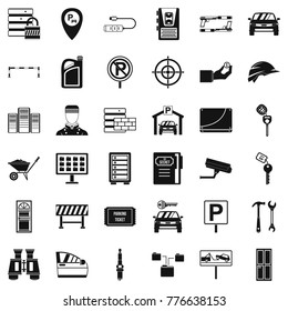 Password icons set. Simple style of 36 password vector icons for web isolated on white background