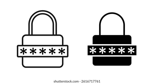 Password icons set for website design