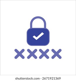 password icons. simple colored vector