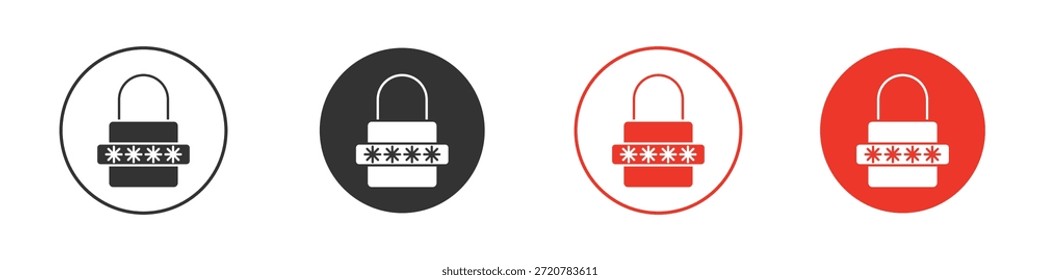 Password icons simple flat silhouette vector illustration