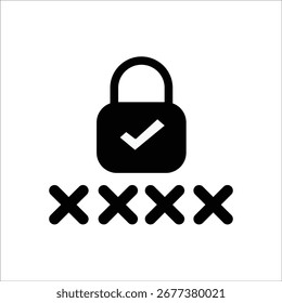 password icons. simple solid vector