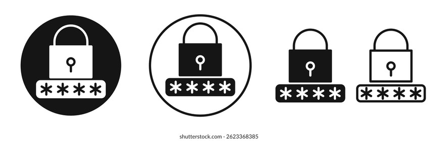 Password icons in solid black and outlined style
