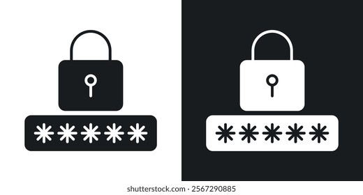 Password icons in solid black and white colors