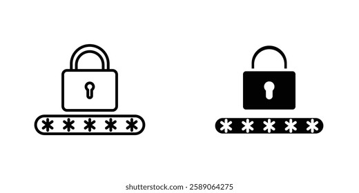 Password icons thin line illustrations designs