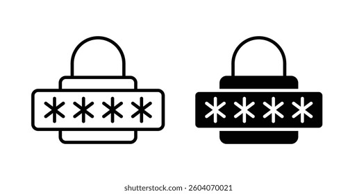 Password icons. thin line vector icons