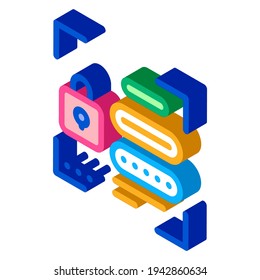 contraseña para el vector de icono de color de identidad. contraseña isométrica para el signo de identidad. ilustración de símbolo aislado de color