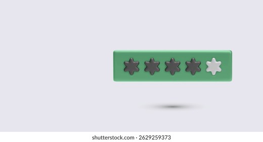 Password Input Field. 3D Star-Shaped Dots Representing Secure Login or Password Mask. Modern Icon for Web UI, Privacy, and Digital Security. Vector Illustration