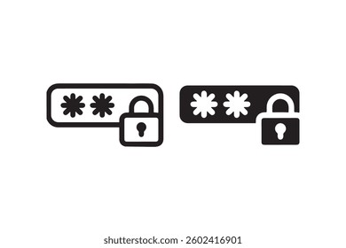 Password input field with security lock icon Vector