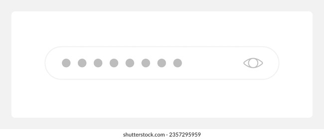 Plantilla de elemento UI de campo de entrada de contraseña. Componente de tablero de vectores aislado editable. Interfaz de usuario plana. Presentación de datos visuales. widget de diseño web para aplicaciones móviles con tema ligero