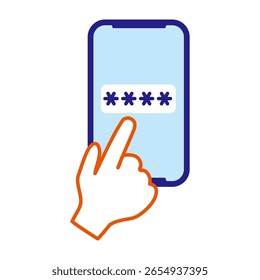 Password input on smartphone touch screen