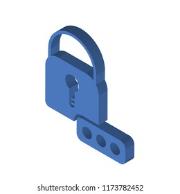 Password isometric left top view 3D icon