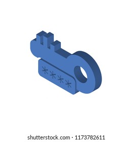 Password isometric left top view 3D icon
