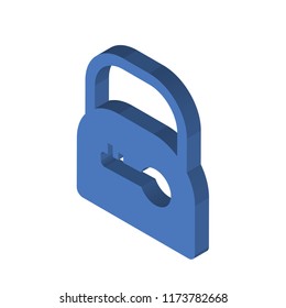 Password isometric left top view 3D icon