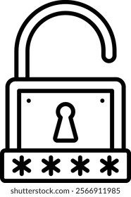 Password Key vector icon. Can be used for printing, mobile and web applications.