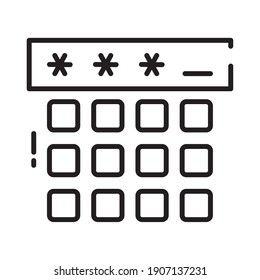 password keyboard icon over white background, half line style, vector illustration