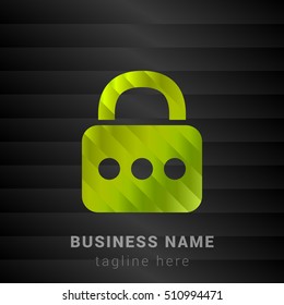 Password;  Lime Green and Black silk fashion premium icon / Logo