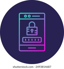 Password Line Gradient Icon Design