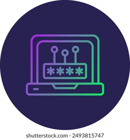 Password Line Gradient Icon Design