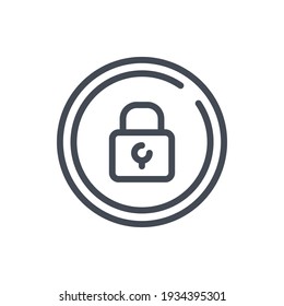 Icono de línea de contraseña. Bloquear el símbolo de contorno del vector circular.