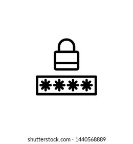Password line icon. Secure login, locked access, authorization. Web security concept.Vector illustration can be used for topics like internet, protection, software
