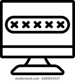 Password Line Icon Vector Design