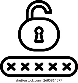 Password Line Icon Vector Design
