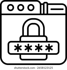 Password Line vector Icon Design