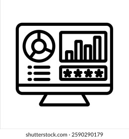 Password Line Vector Illustration On White Background.