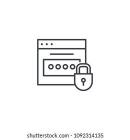 Password linear icon concept. Password line vector sign, symbol, illustration.