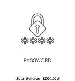 Password linear icon. Password concept stroke symbol design. Thin graphic elements vector illustration, outline pattern on a white background, eps 10.