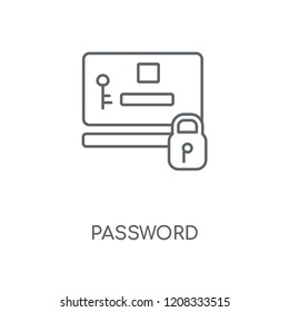 Password linear icon. Password concept stroke symbol design. Thin graphic elements vector illustration, outline pattern on a white background, eps 10.